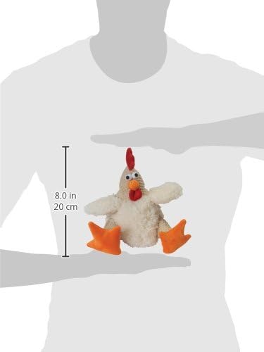 Fat Rooster Squeaky Plush Dog Toy, Chew Guard Technology - White, Large